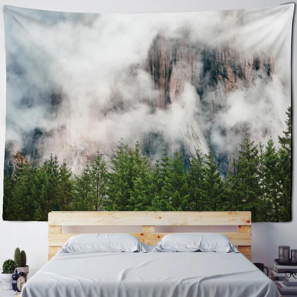 Mountain And River Impression Painting Tapestry Wall Hanging Psychedelic Hills Natural Scenery Witchcraft Hippie Home Decor