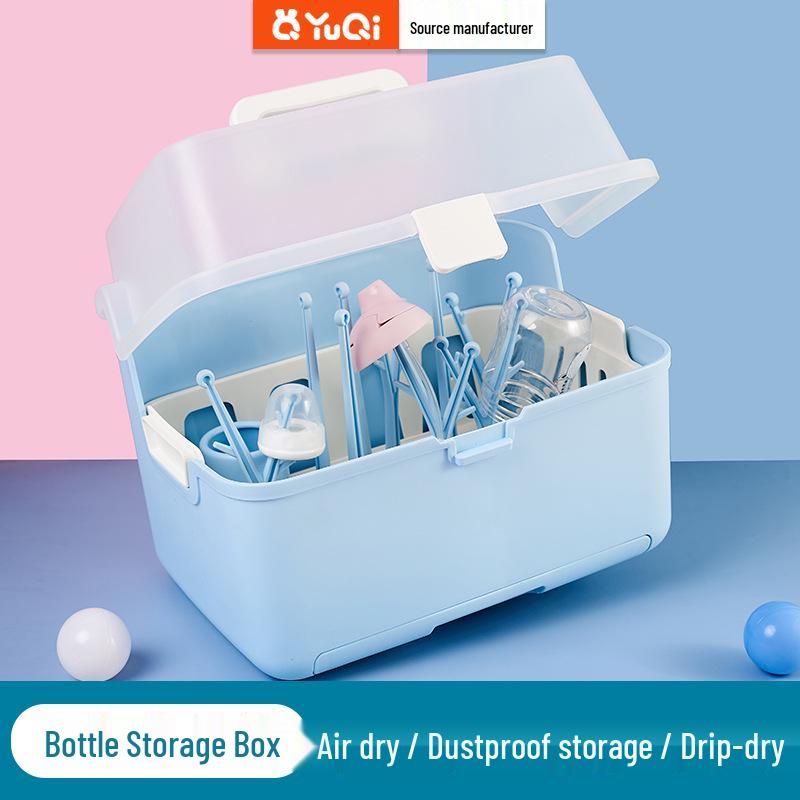 Portable Dustproof Baby Bottle and Dish Drying Rack розовый