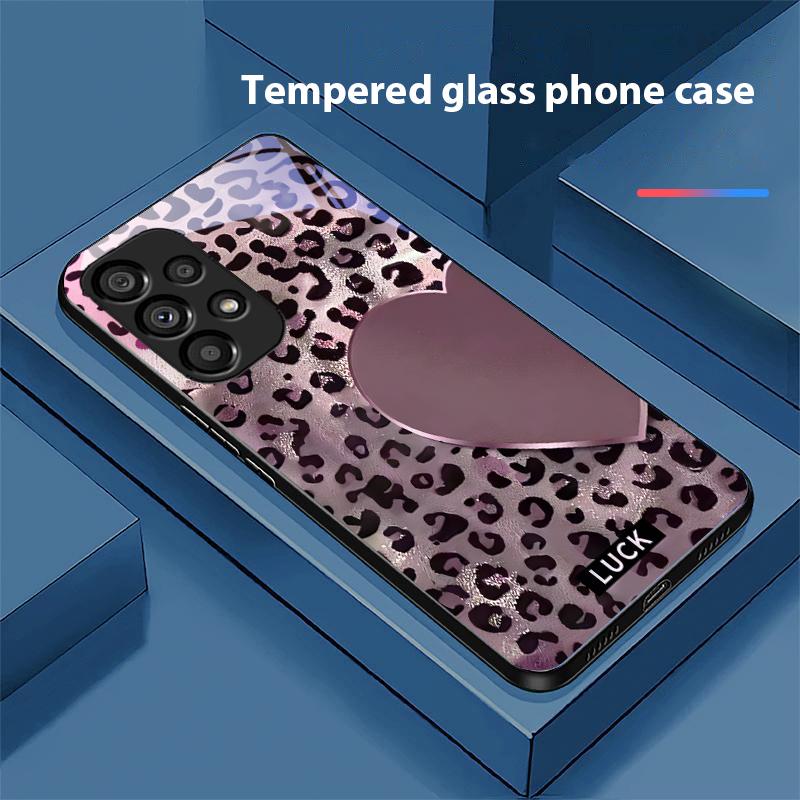 Speckled Love For Samsung Galaxy S10 20 Plus 21 FE 22 23 24 FE 25 Ultra Black Tempered Glass Phone Case Hard Shell