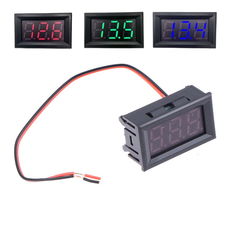 New 1/3Pcs Motorcycle Vehicle LED Display Voltage Tester 0.56 Inch DC4.5-30V Digital Car Voltmeter Automotive Voltage Meter