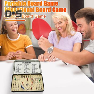 Travel Wooden Board Game Baseball Rugby Flick Soccer Knuckle Dice Game Multi-Players Interactive Desk Toy Kids Family Party Game Night Essentials