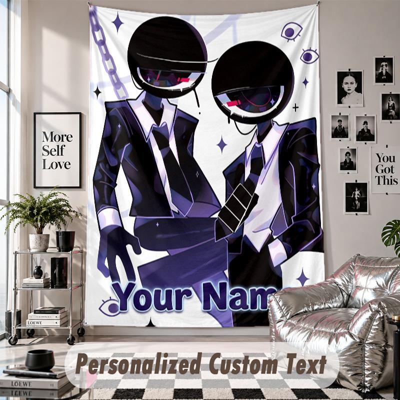 Wall Hanging Tapestry With Custom Name & Text, Doors Decorative Tapestry For Bedroom