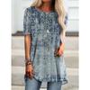 Tricou Bohemian cu Imprimeu Etnic pentru Femei, cu Mânecă Lungă - Ușor