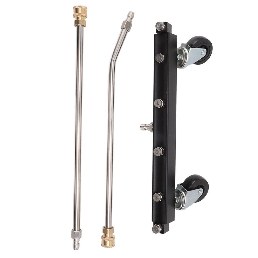 Pressure Washer Undercarriage Cleaner with 6 Nozzles 2 Extension Wands Under Car Water Broom with