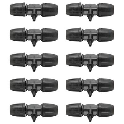 10Pcs 8/11 To 4/7 Reducing Tee with Buckle Garden Irrigation Atomizing Tubing Barbed Connector
