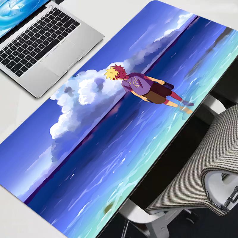 Mouse Pad Laptop Gaming Desk Mat Black And White Manga Mousepad Anime Office Computer Naruto Uzumaki Carpet Gamer Keyboard Pad