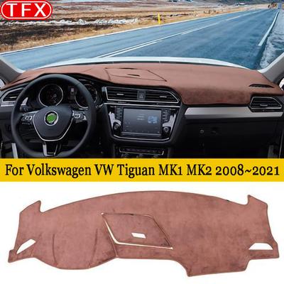 Flanell Bil Instrumentbräda Matta För Volkswagen VW Tiguan MK1 MK2 2009- Solskyddsdyna Mattor Skydd