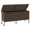 VidaXL Garden Storage Box with Wheels Brown 160x55x75 Cm Wicker Resin, Outdoor Storage Box, Storage of 4103832