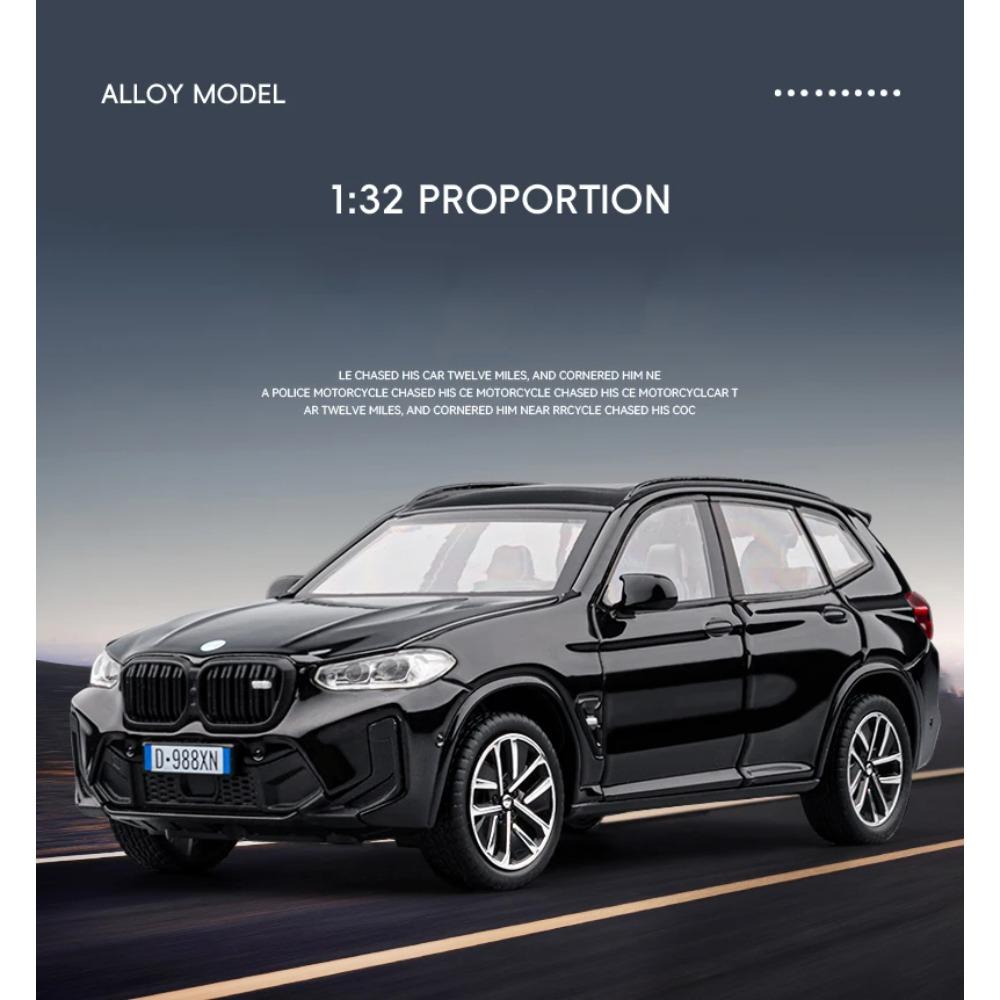 1/32 BMW X3M X3 IM SUV Alloy Metal Diecast Model Car Sound and Light Children's Toy Car High Simulation Ornament Holiday Present