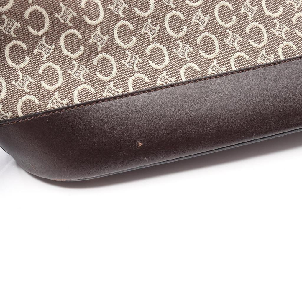 Used CELINE C Macadam Tote Bag Canvas Leather Brown Beige Used Women