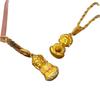 Ancient Frosted Tiger Eye Baby Buddha Necklace Braided Lotus Small Gold Buddha Pendant Necklace