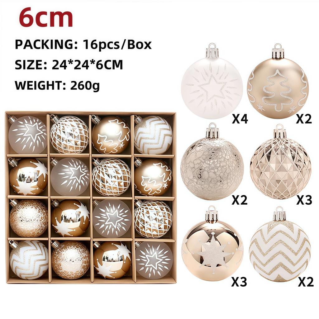 Neueste Champagner Gold Weihnachts-Kugeldekorationen Frohe Weihnachten Baumschmuck Exquisite geformter Weihnachtsanhänger Party-Dekoration Kugel