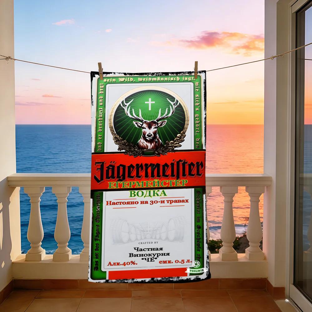 Marke Jaegermeister Handtuch Handtuch Strandtuch Übergröße Schnelltrocknendes Handtuch Saugfähig Weich Schwimmen Strandhandtücher für Männer Frauen