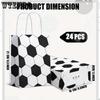 24 Pack Soccer Themed Paper Party Favor Bags with Handles - Durable Kraft Gift Storage Packaging for Sports Birthday, Team Events Tote Bags