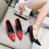 Fashion 2025  Lace Glitter Fabric Women Pumps New Design Kitten Heels   Female Occupation Office Shoes