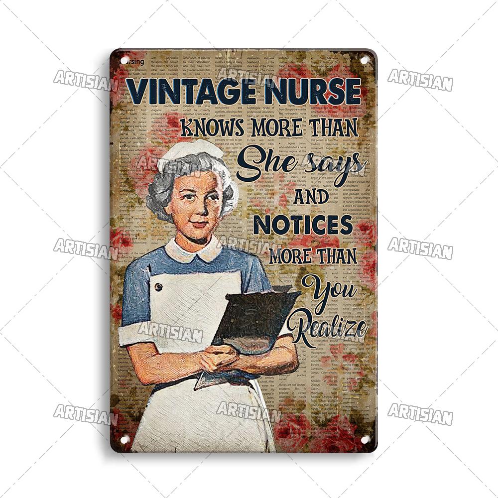 Künstlerisches Medizinisches Metallschild Krankenschwester Tierarzt Blechschild Klinik Krankenhaus Hebamme Dekoratives Poster Wanddekor Garage Bar Kneipe