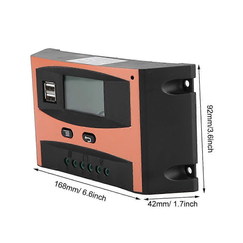 12V/24V MPPT Solar Panel Regulator LCD Screen Auto Battery Controller 50A