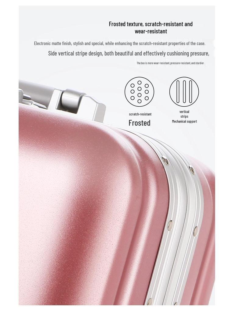 Compact Fashion Handbag: Multifunctional Makeup Case and Portable Carry-on Zipper Suitcase.