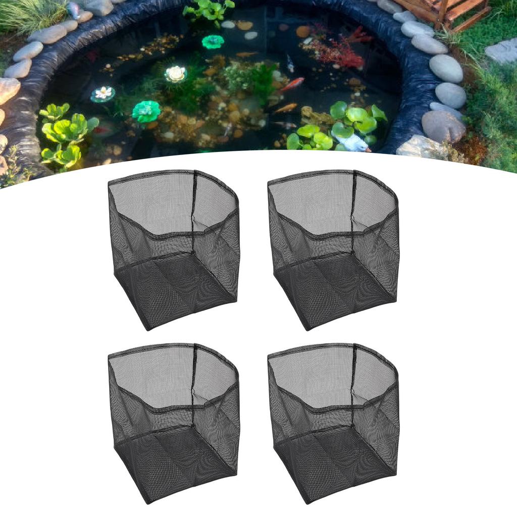 4pcs Pond Planting Bags Reusable PVC Mesh Water Garden Pond Plant Pot Brthable Plant Pots for Pond Bog
