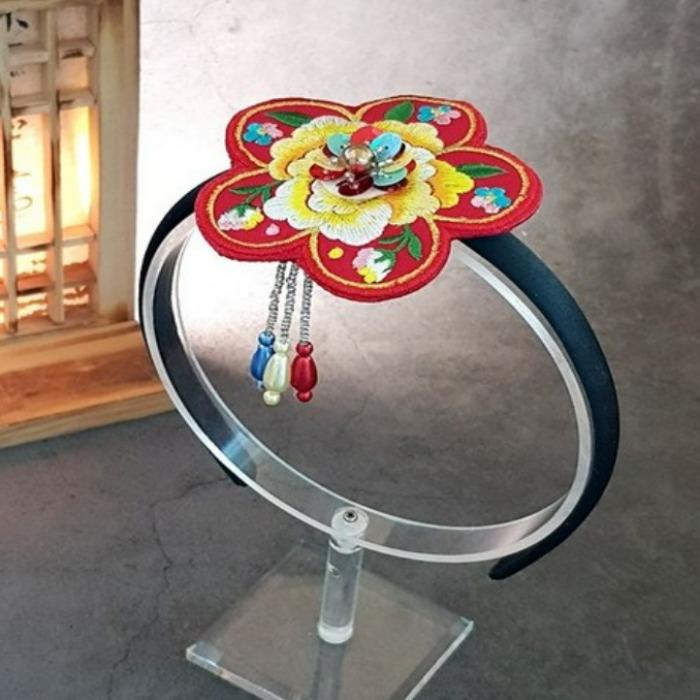 

korean Hanbok Hair Accessory for, Hanbok Photo Prop-red,black red