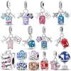 Charm-Perlen Anhänger Original Flugzeug Reisepass Koffer Anhänger Charm-Perlen Passend für Armbänder Halsketten Damen Luxus DIY Schmuck Party