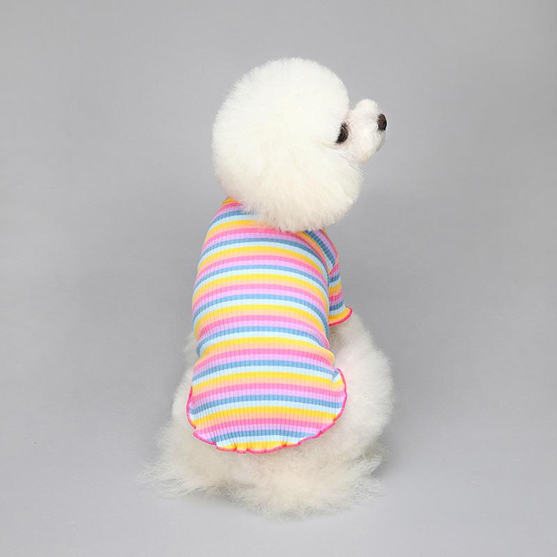 Cotton Rainbow Pet Sweater Spring and Autumn Small Dog and Cat Clothing