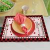 4Pcs Valentine's Day Placemats Set Of 4 For Dining Table Cotton Linen Heat Table Mats  Washable Love Heart Red Check