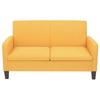 Canapé 2 places en tissu - Jaune - VIDAXL - Moelleux - Avec accoudoirs - Fixe