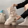 Spice girl small man heightening thick-soled snow boots women's 2025 winter new fashion versatile lamb wool warm cotton boots