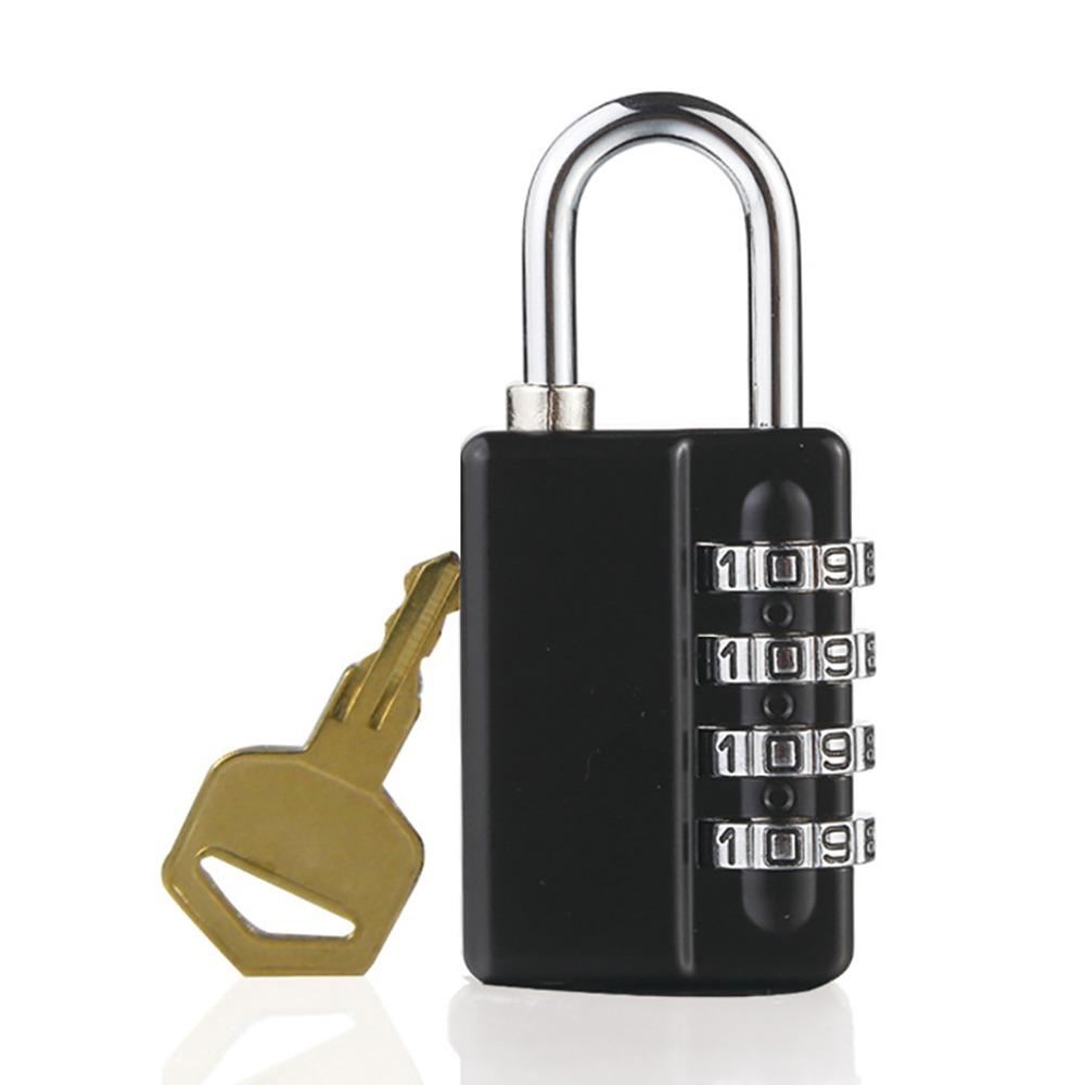 1Pcs Durable with Key Combination Padlock Zinc Alloy 4 Digits Backpack Zipper Lock Dormitory Cabinet Password Lock