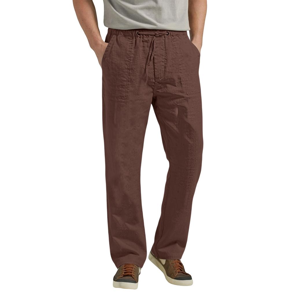 Herren Leinen Casual Hose Baumwolle Vollständig für Frühling und Herbst Tägliche Kleidung