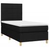 3142307 vidaXL Lit à sommier tapissier avec matelas Noir 90x200 cm Tissu