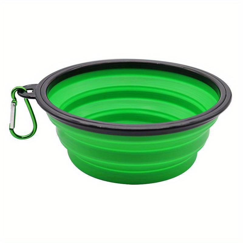 

Portable Pet Food Bowl Durable Bowl For Cat and Dog Food Pet Silicone Collapsible Bowl Portable Travel Outdoor Water Food Bowl 350 ml зелёный