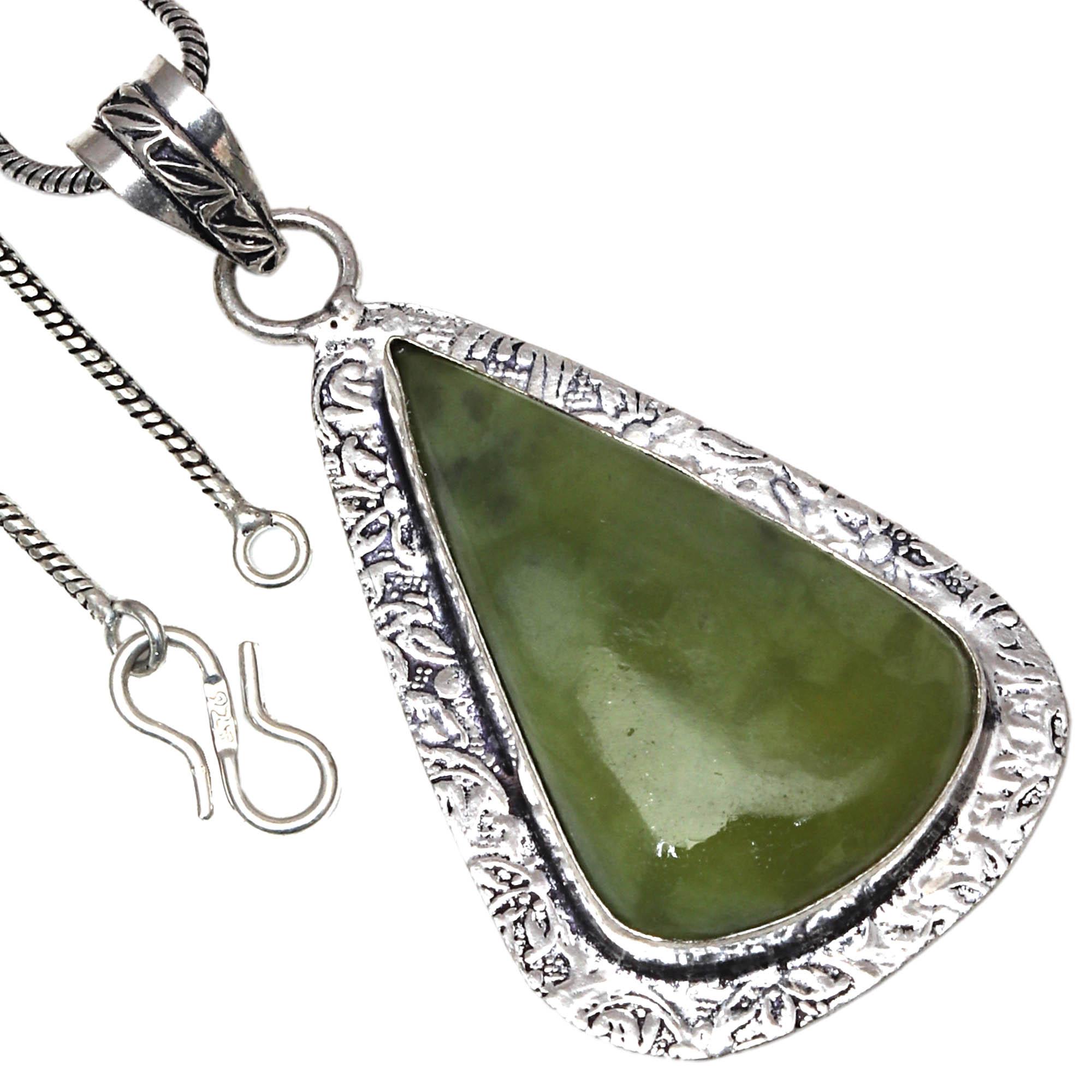 

Pendant Vassolite Gemstone Valentine Day Ethnic Silver Jewelry 2.75