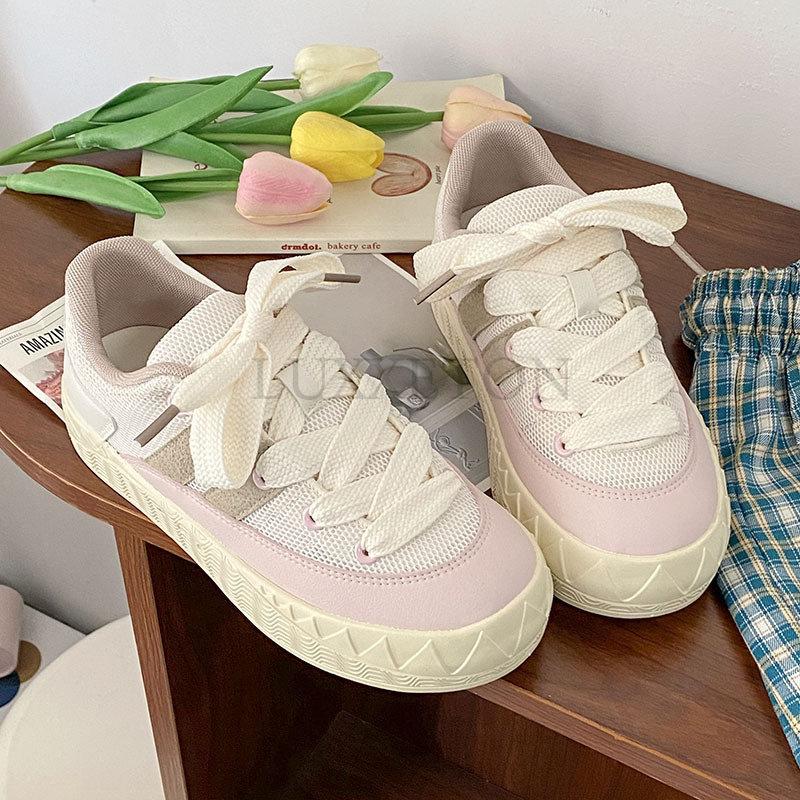 Women Sneakers Women's Lace Fashion Breathable Platform Thick Bottom Female Casual Black White Shoes Up Vulcanized Shoe