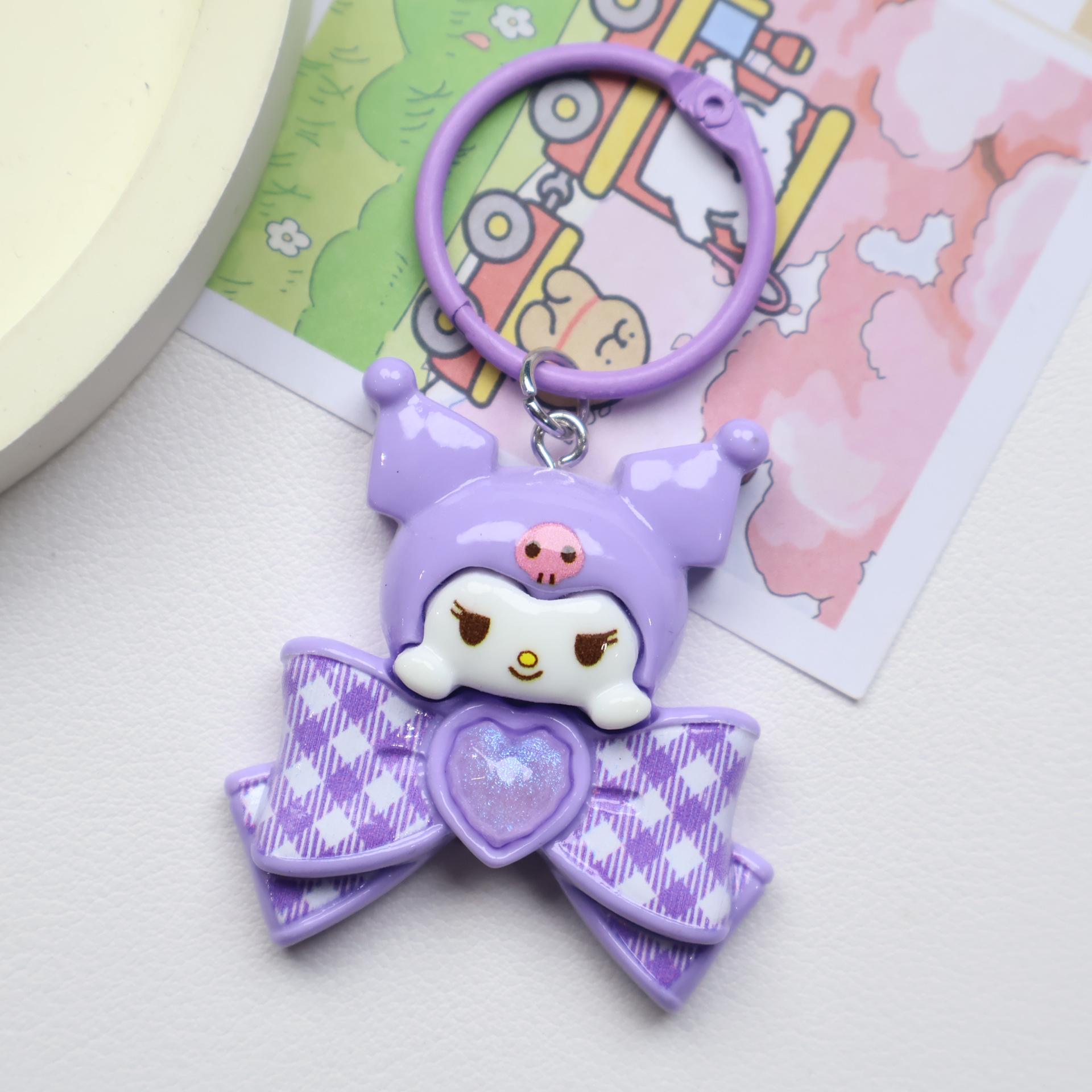 Sanrio Cartoon Resin Bow Tie Keychain Pendant for Bags & Backpacks - Cute Couple Gift & Accessory