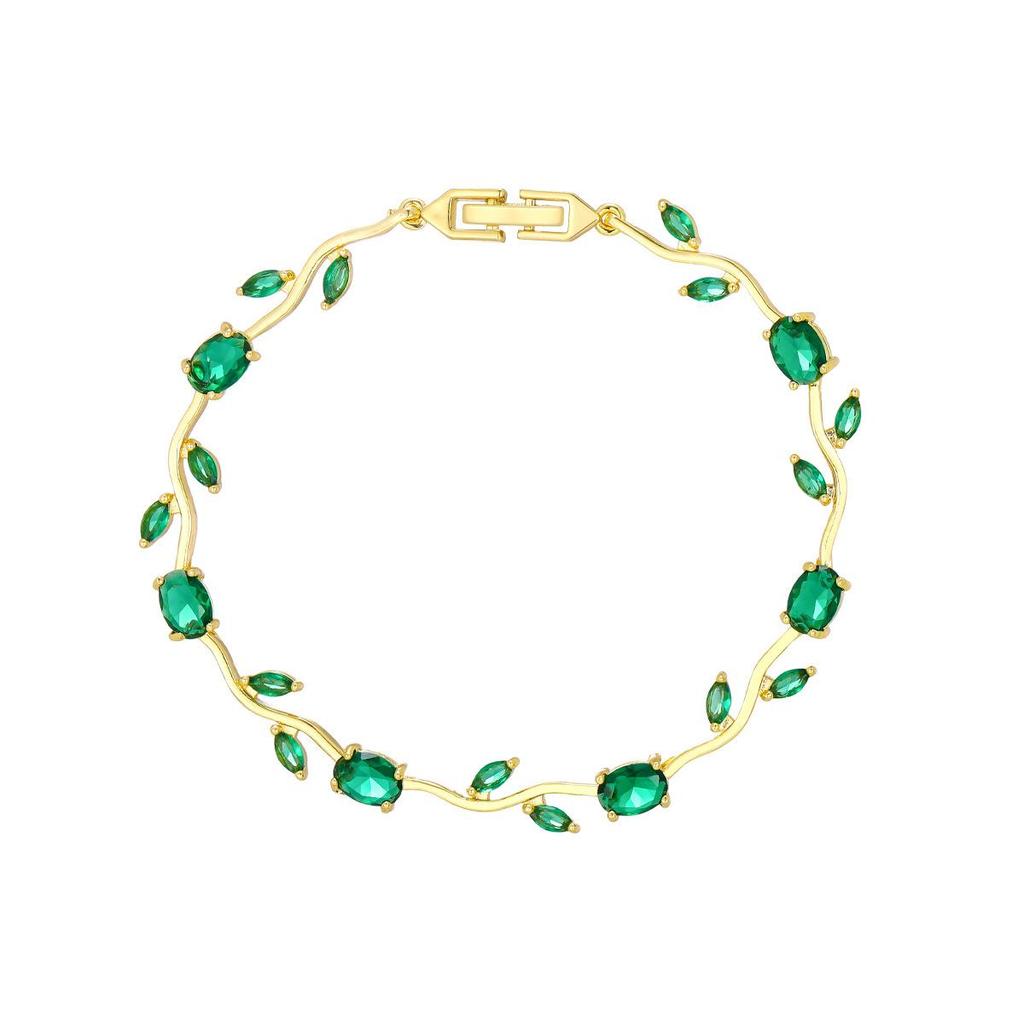 Elegante Bracciale Tulipano in Rame e Zirconia per Donna - Versatile e Raffinato Design con Diamanti Colorati