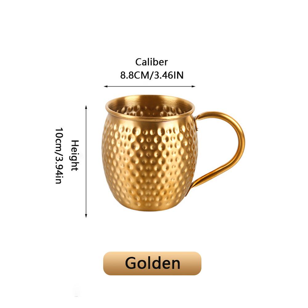 Moscow Pony Cup, Hammer Patterned Cup with 304 Stainless Steel Inner Liner, Suitable for Cold Drinks, Beer, Cocktails, Bars