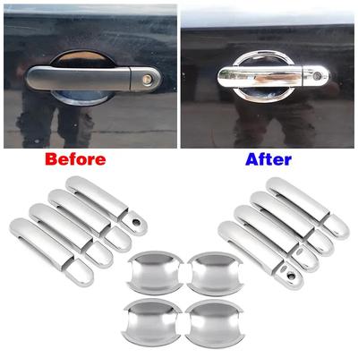 For Nissan March / Micra K12 2003-2010 Car Styling ABS Chrome Door Handle Cover Trim & Door Bowl Cover 2004 2005 2006 2007 2008