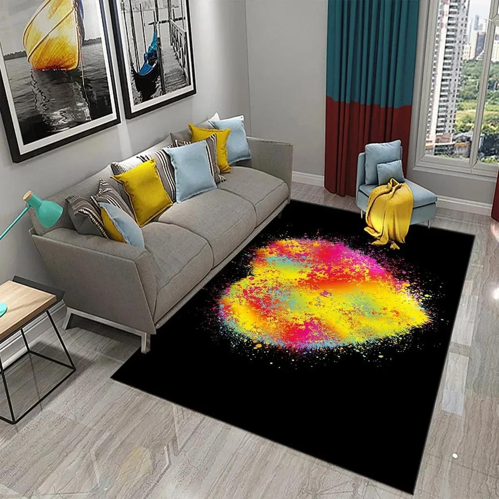 3D Buntes Herz Liebe Muster Teppich Badezimmer Anti-Rutsch Bodenmatte Teppich Teppich Wohnzimmer Schlafzimmer Eingang Fußmatte Dekor