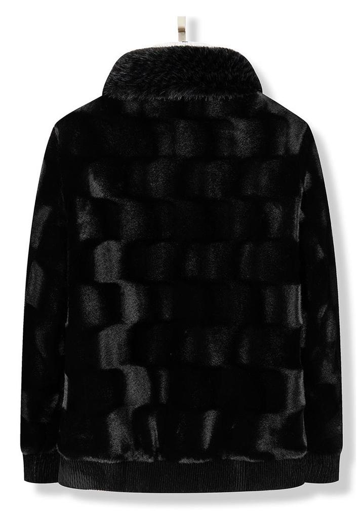 2024 Men's Gold Sable Velvet Lapel Coat: High-End Light Luxury, Warm Faux Mink Velvet Fashion