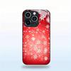 Red Christmas Snowflakes Glass Phone Case For iPhone 17 16 15 14 Pro Max Plus Full Camera Lens Protection Shockproof Hard Cover