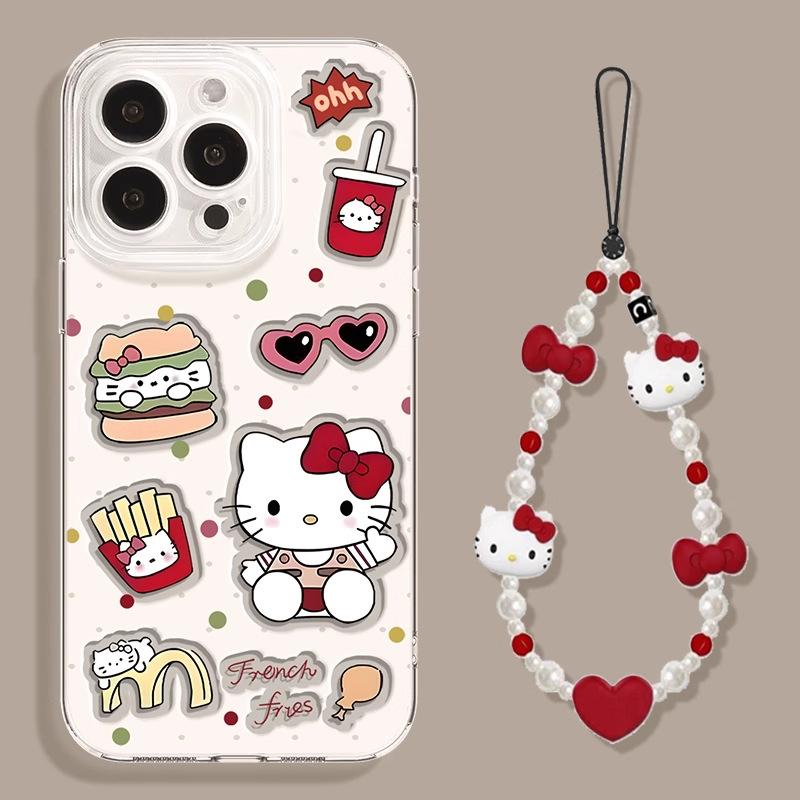 Hello Kitty Apple 17promax Mobile Phone Case 16 New Iphone15 Cute 14plus All-inclusive 13 Transparent Soft Case