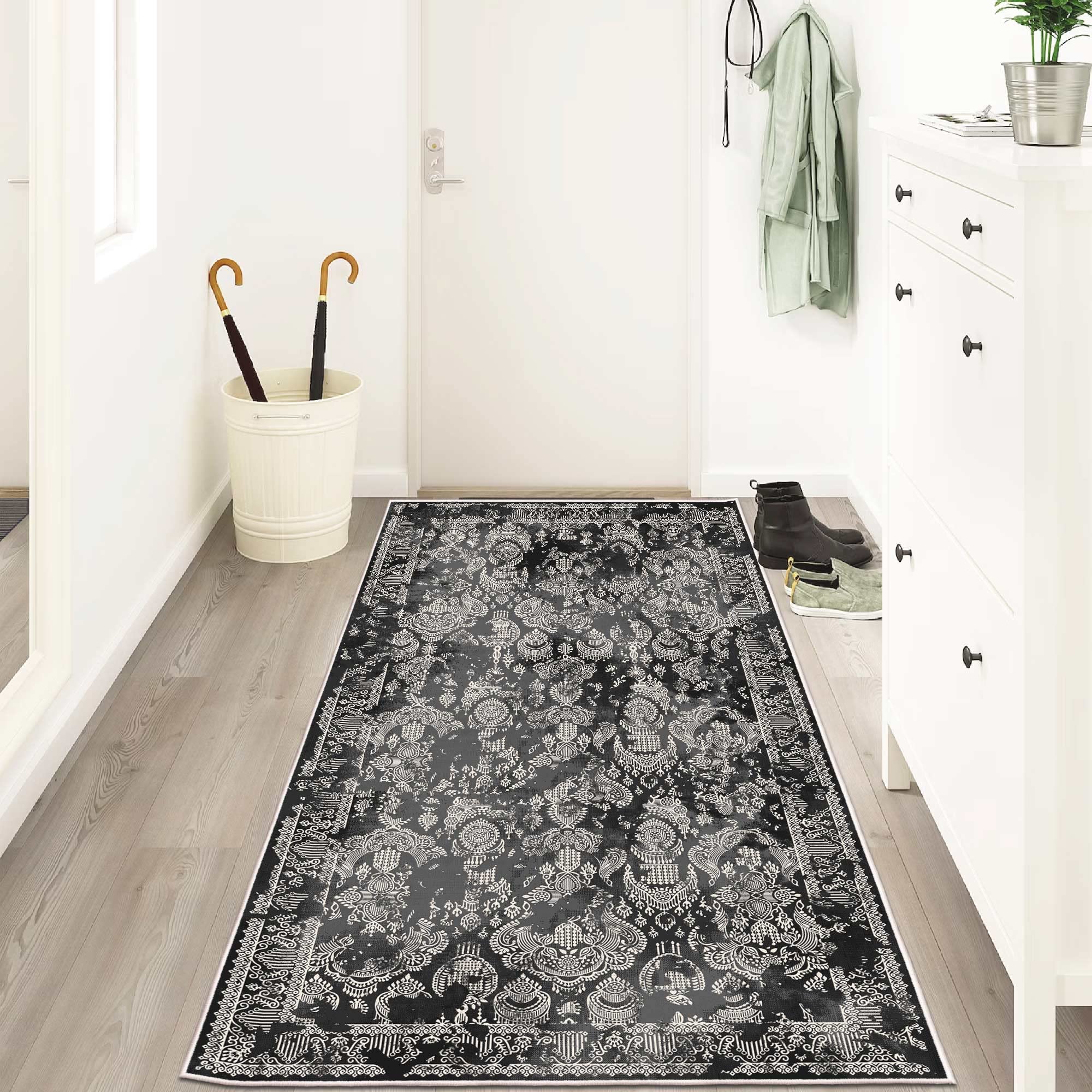 

Коврик HomeNette, пригодный для машинной стирки, нескользящий, устойчивый к пятнам, коврики для гостиной, спальни, кухни, декоративные винтажные коврики с рисунком в возрасте, современные