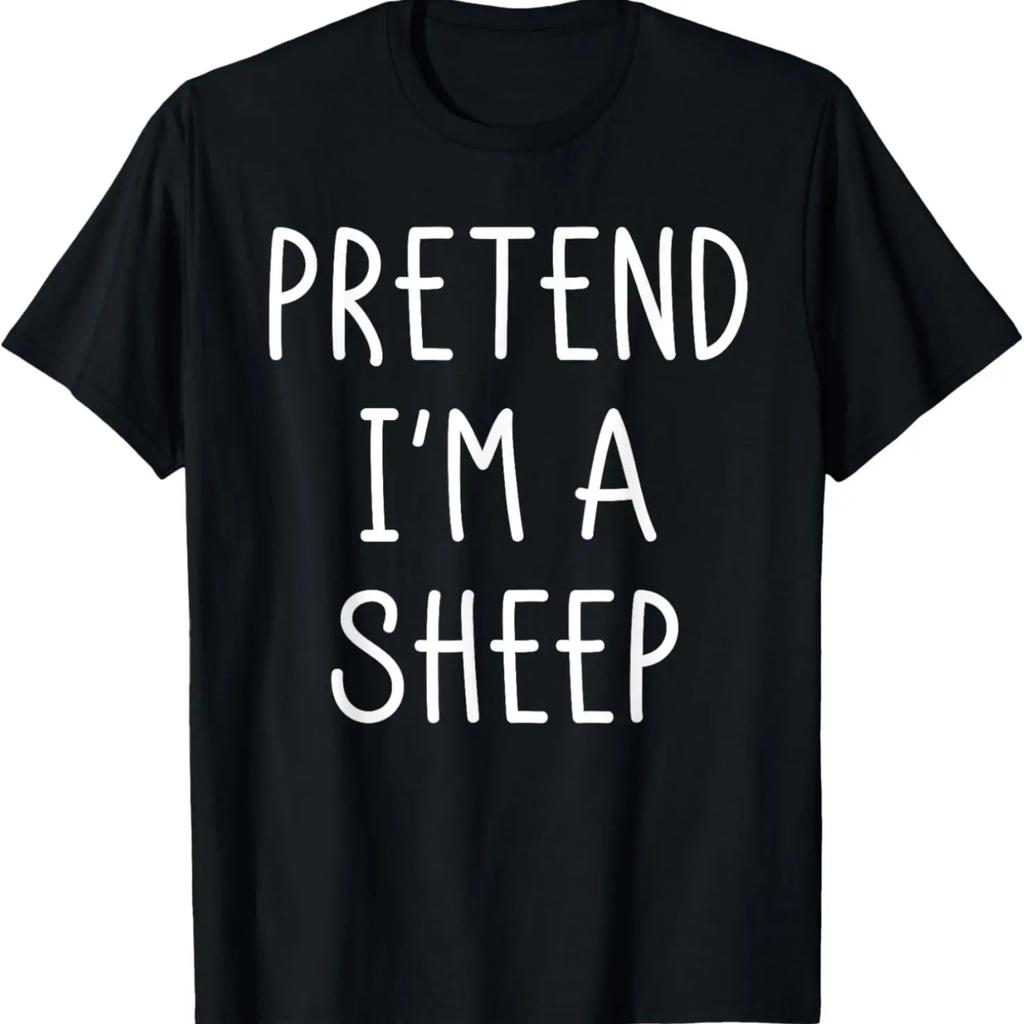 Pretend I'M A Sheep Shirt, Lazy Halloween Men Costume T-Shirt