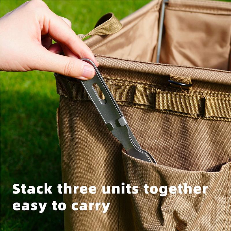 Cutlery Set 3 Pieces Eating Utensils Military Style Spoon Fork Knife Kit Flatware Multi-Tool