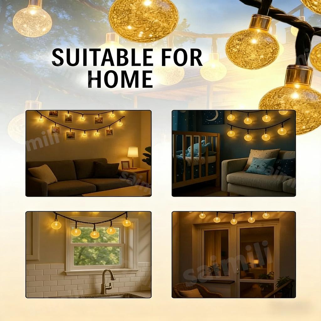 Outdoor Solar Crystal Ball Lights Waterproof Solar Decorative Ball for Garden Patio Decor Creates a Romantic And Warm Atmosphere