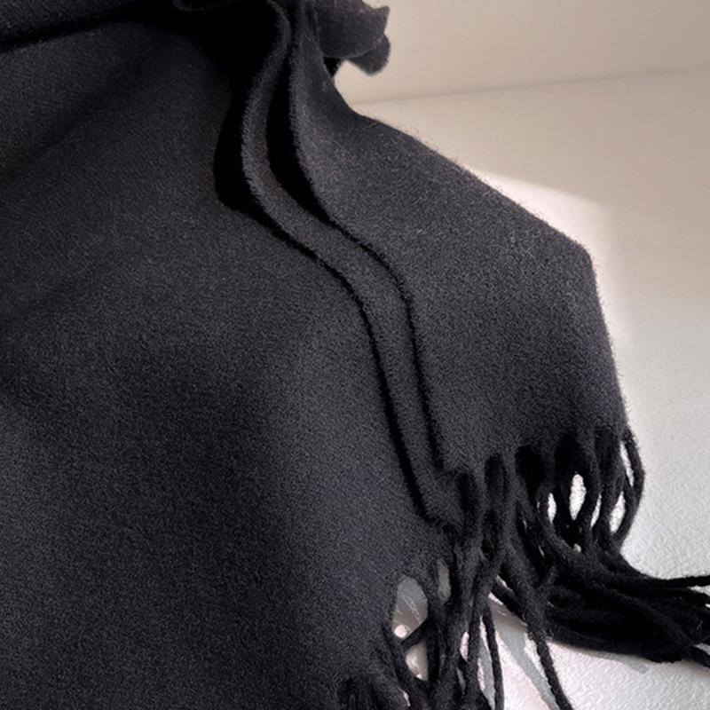 Pure Wool Scarf Women Winter Warm Cashmere Shawl Checkerboard Grain Design Couple Accessory Premium Windproof Scarf