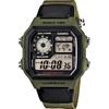 שעון דיגיטלי קסיו World Time AE-1200WHB-3BV רצועת שרף ירוקה עמיד במים 100 מטר