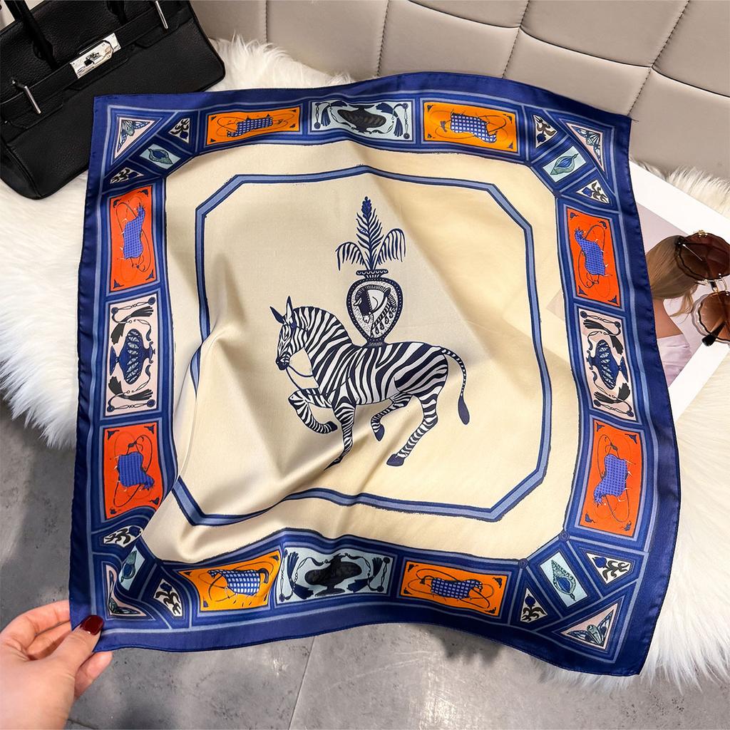 Fashion Square Fashion Foreign Style Small Silk Scarf Women'S Headband Decorative Scarf Dual-Purpose Small Square Scarf New Scarf